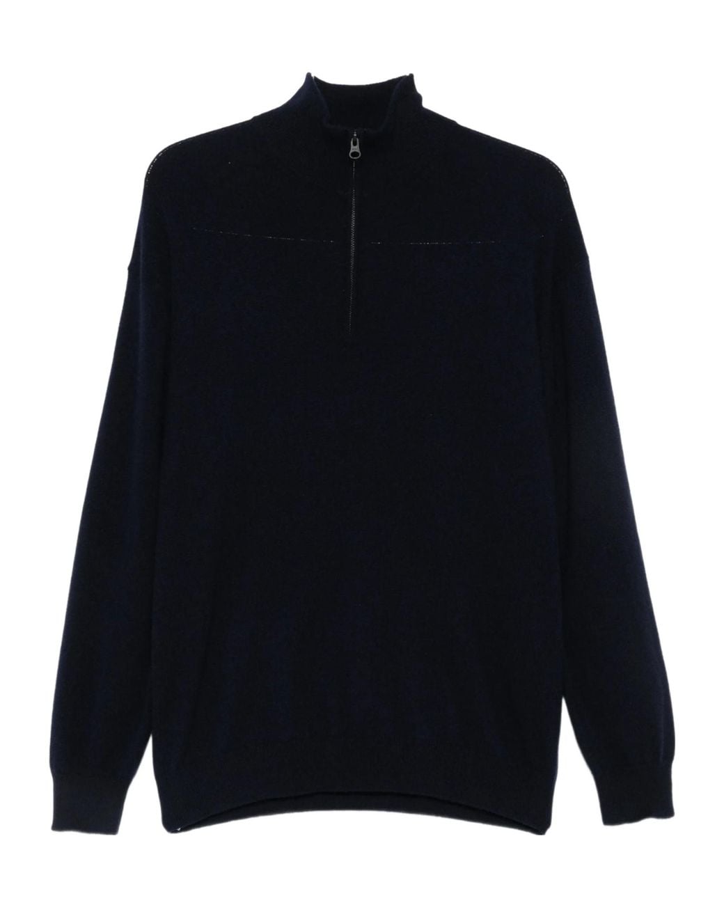 Lisa Yang Blue Quarter Zipper Sweater for men