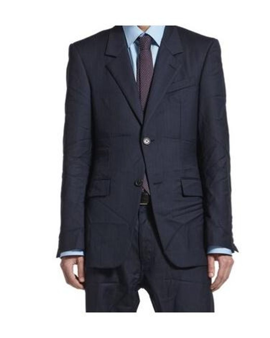 Balenciaga Blue Striped Button-Up Blazer for men
