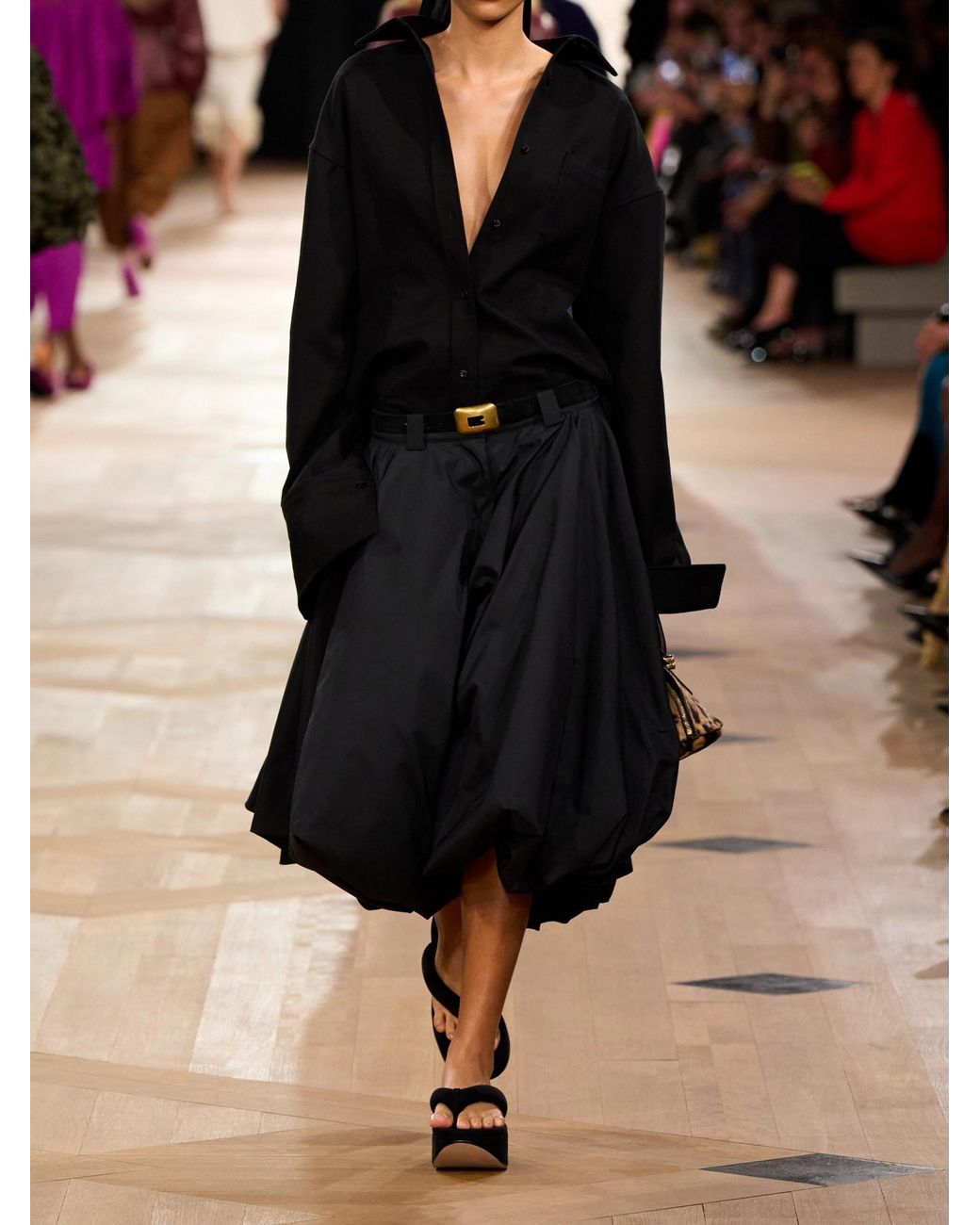 Balenciaga Black Cotton Elongated Hem Shirt