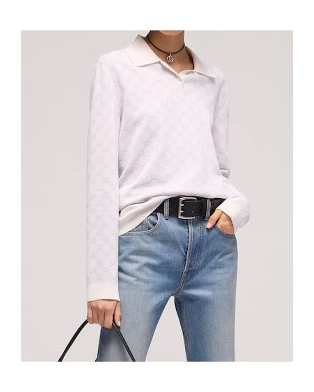 Gucci Purple Fine Knit Viscose Gg Jacquard Sweater