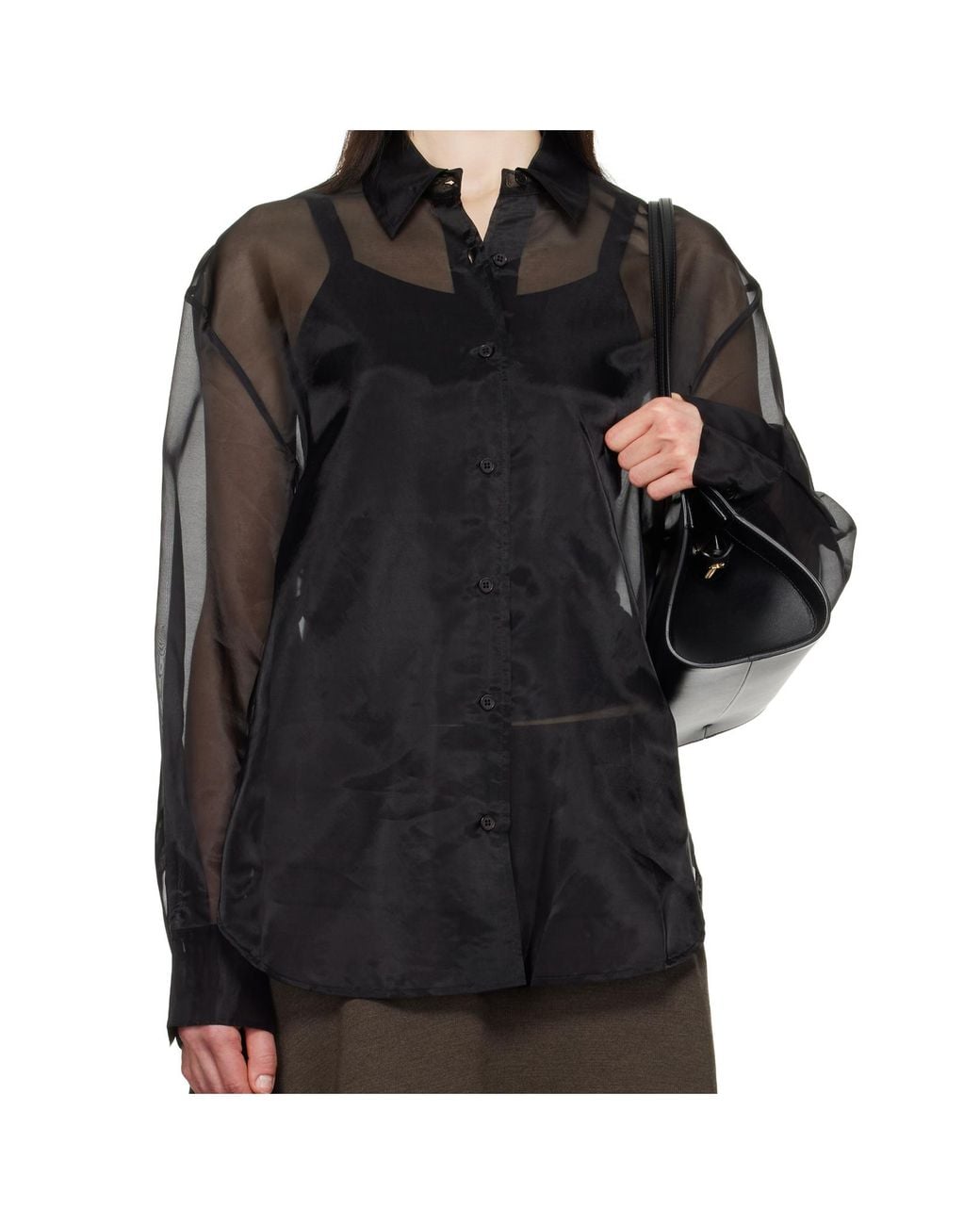 Frankie Shop Blue Transparent Shirt