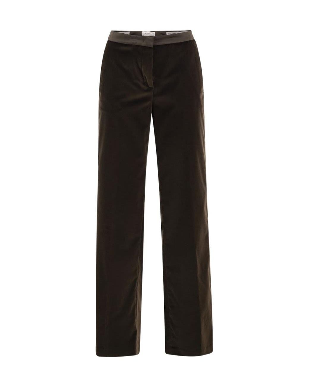 Peserico Black Straight-Leg Casual Trousers