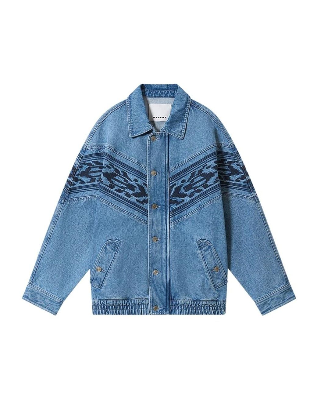 Isabel Marant Blue Julian Embroidered Denim Jacket for men