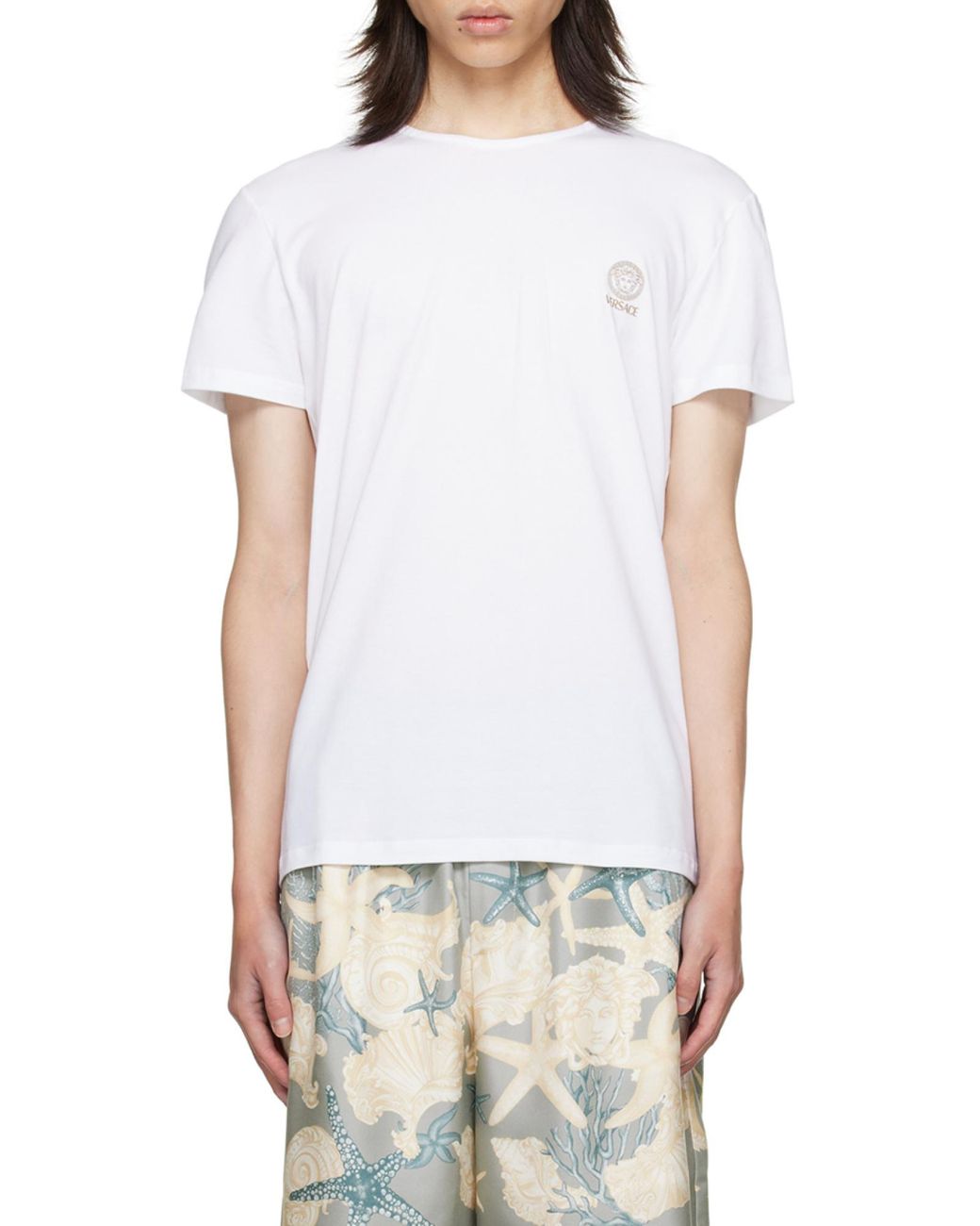 Versace White Pack Of Two T-Shirts for men