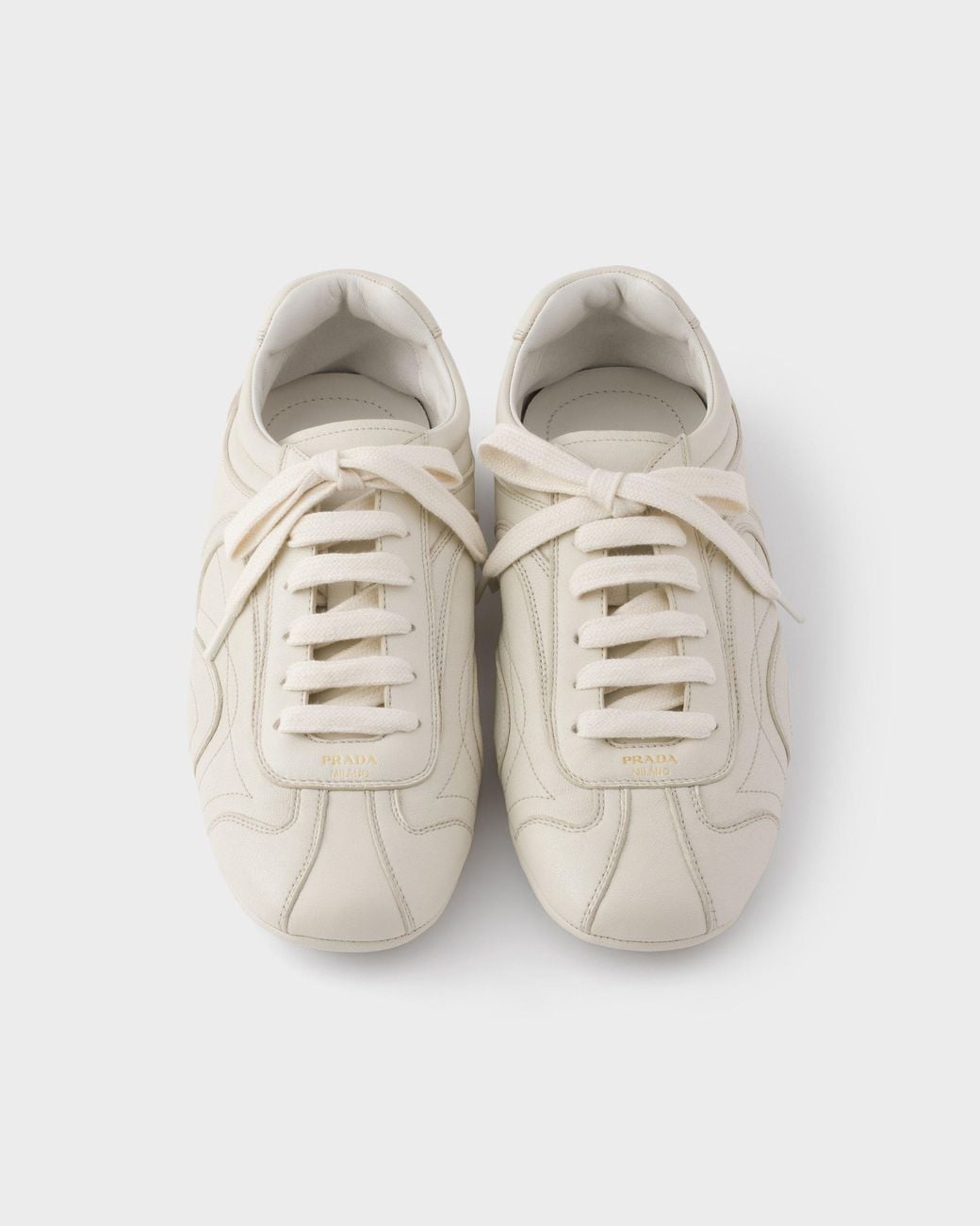 Prada White Nappa Leather Montecarlo Re-Edition 2005 Sneakers