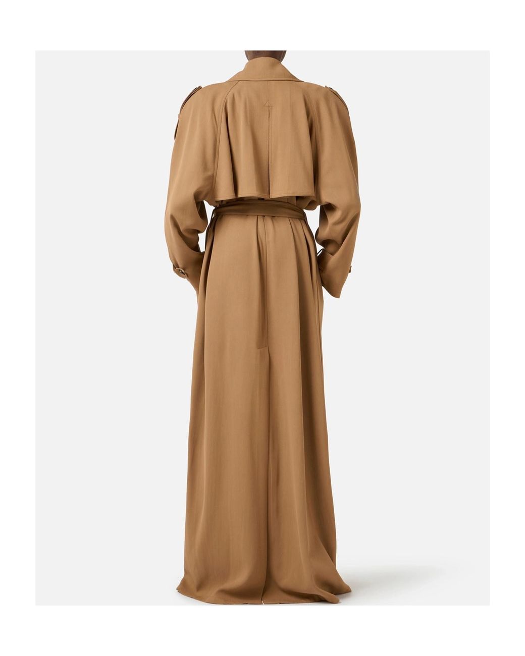 Elisabetta Franchi Natural Flowing Gabardine Trench Coat
