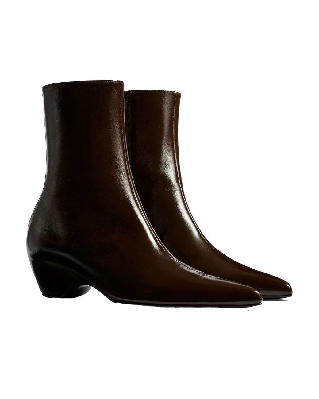Khaite Brown Sybil Pointed-Toe Ankle Boots