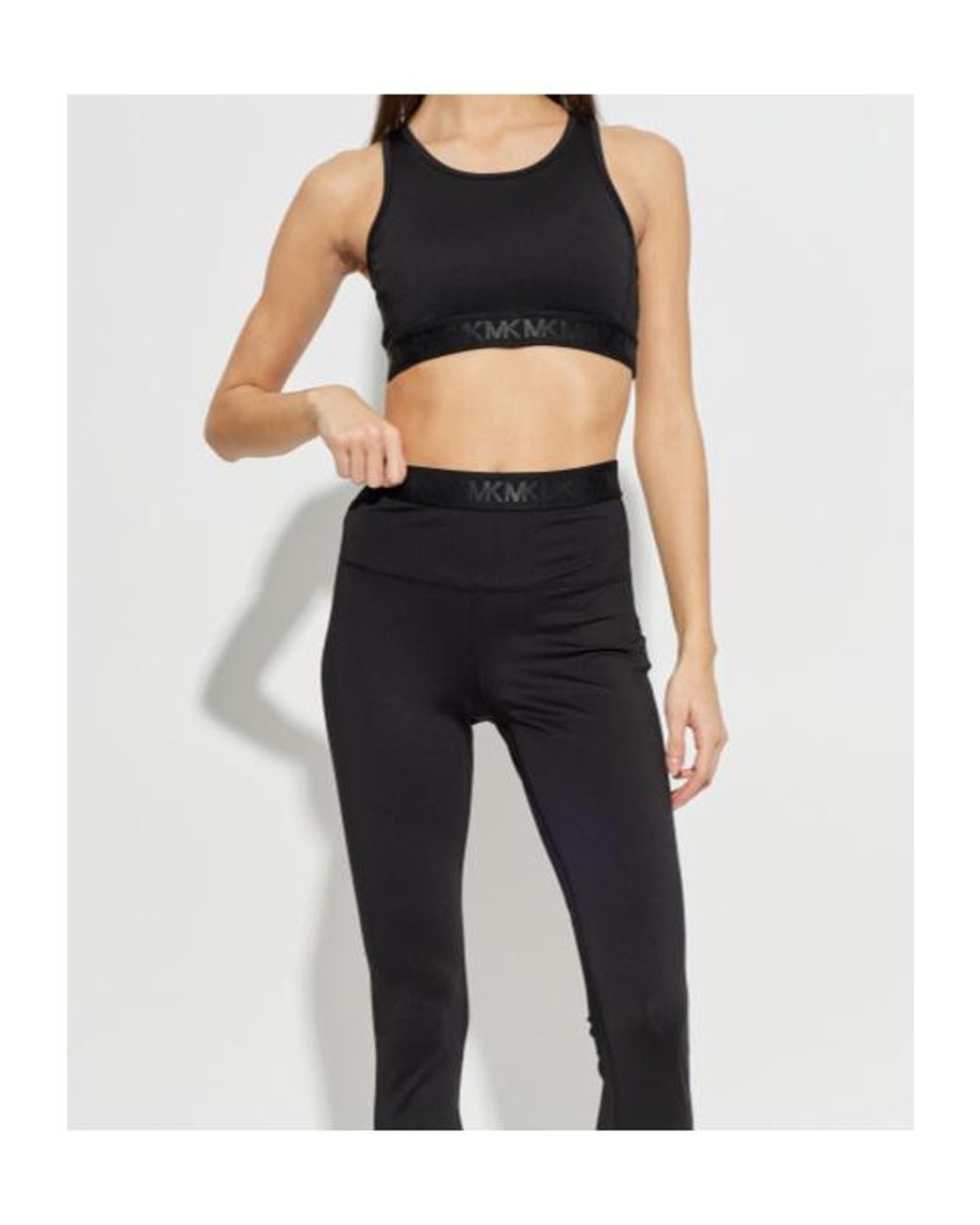 MICHAEL Michael Kors Black Logo Trim Sports Bra