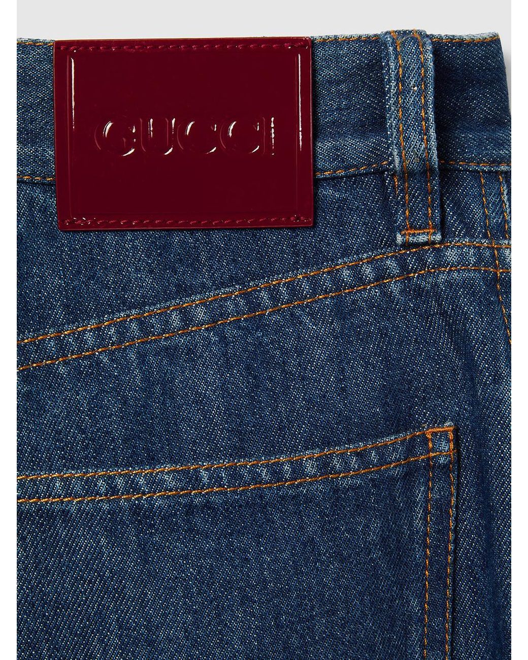 Gucci Blue Wide Leg Denim Pants