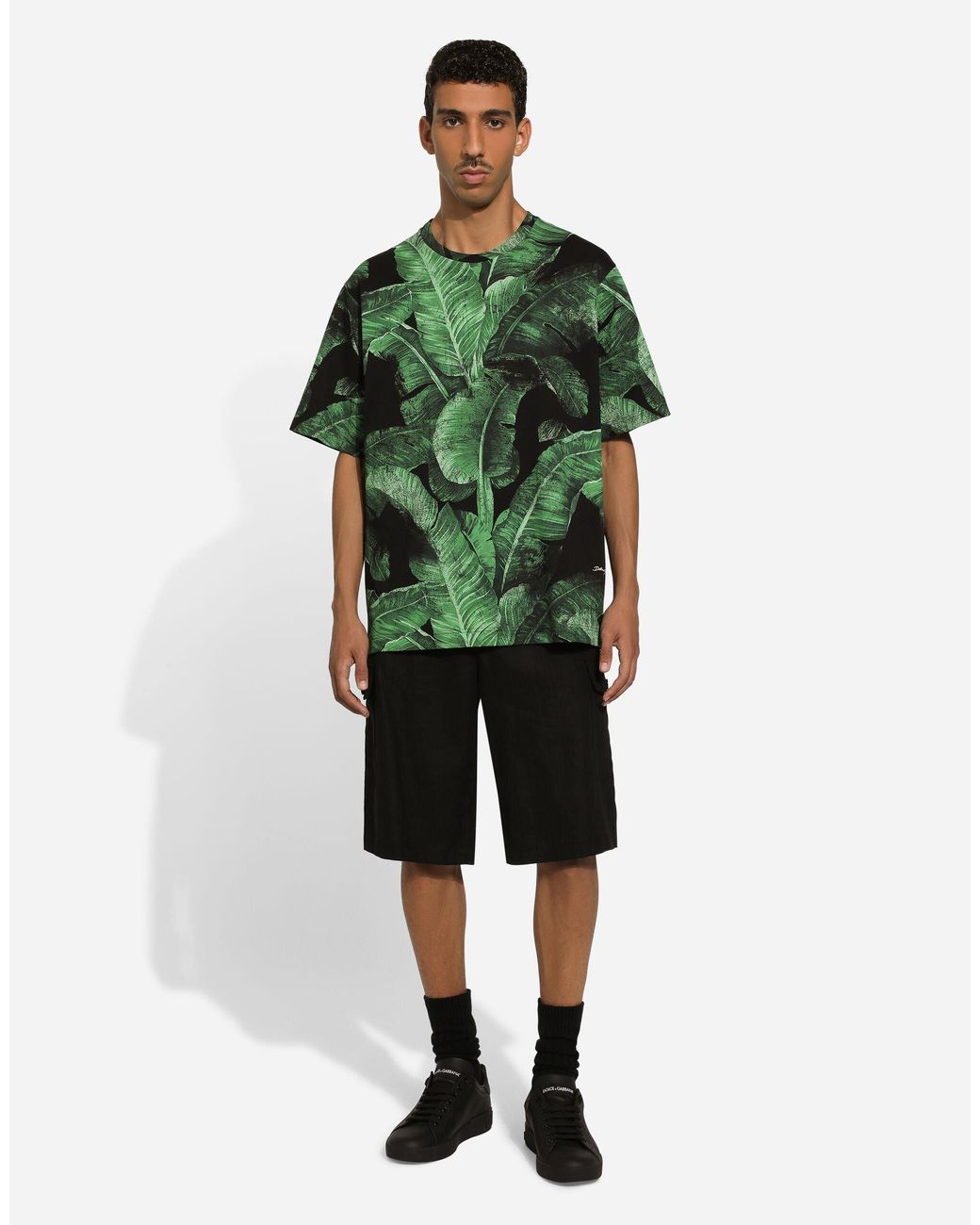 Dolce & Gabbana Black Knee-Length Cargo Shorts for men