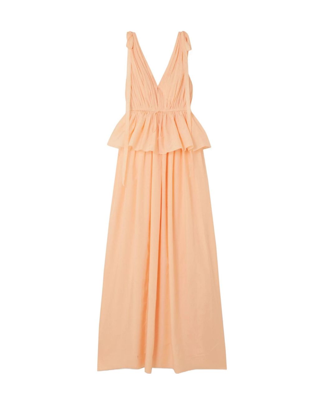 Adam Lippes Natural Tie-Detail Gown