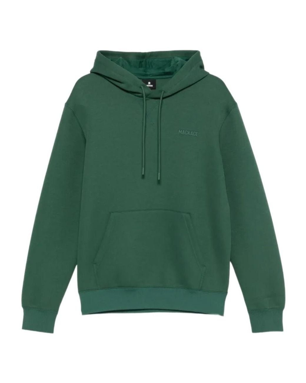 Mackage Green Embossed Logo Hooded Sweatshirt for men