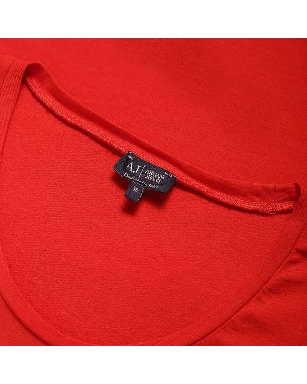 Armani Jeans Red Printed T-Shirt