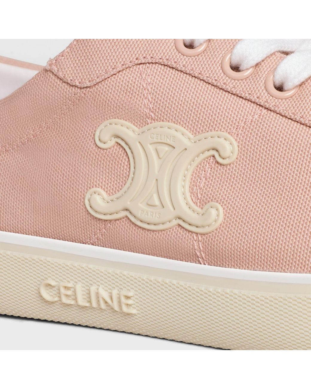 関税込 CELINE ALAN SNEAKERS WITH TRIOMPHE IN Canvas Women's Celine Alan sneakers with Triomphe in canvas