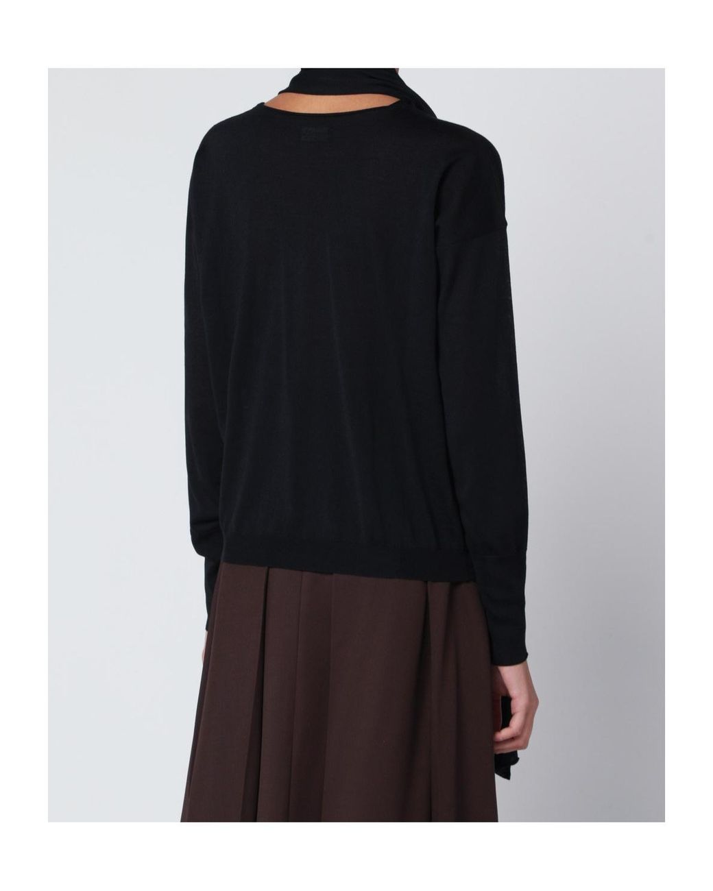 Roberto Collina Black Draped Knitwear