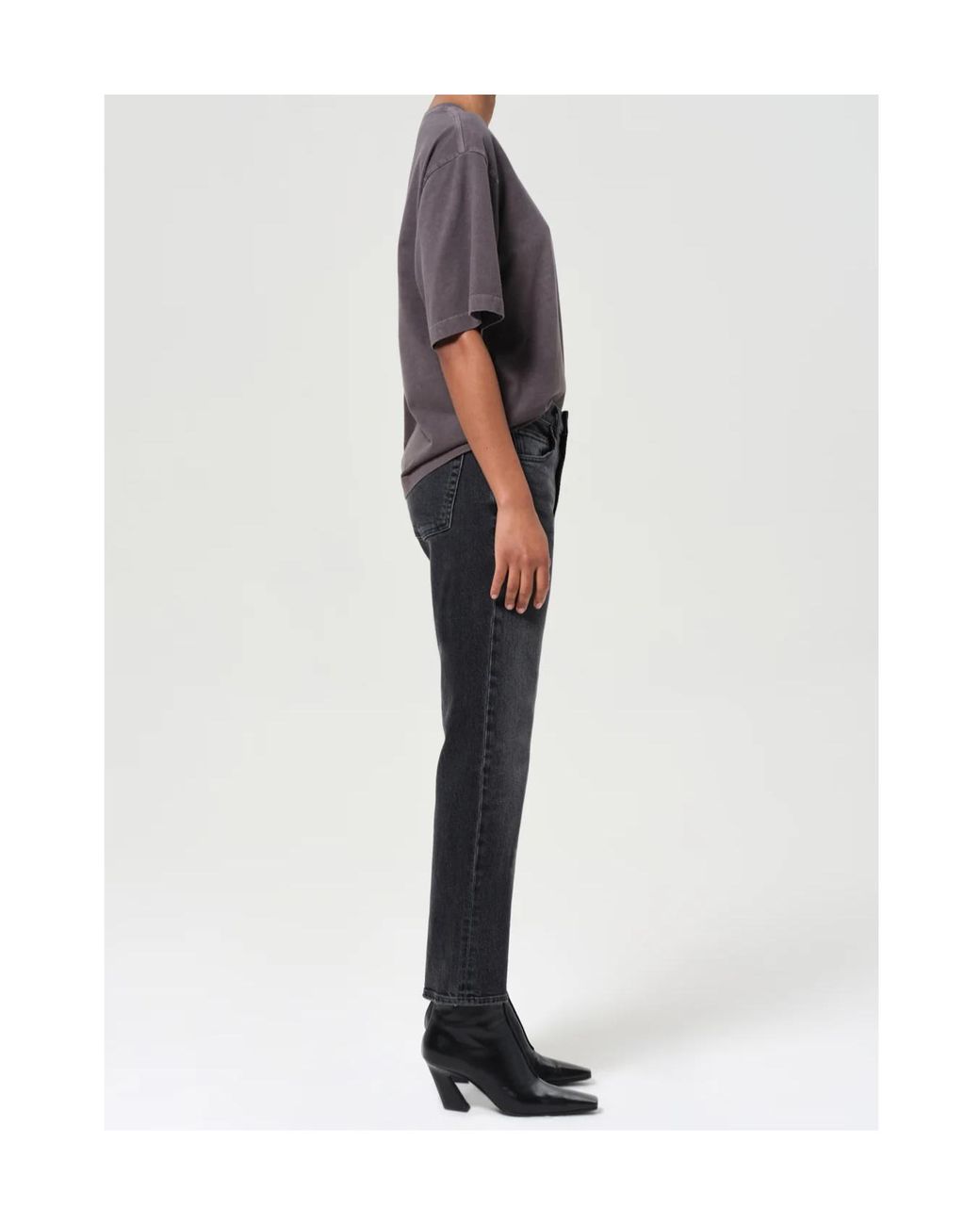Agolde Gray Straight-Leg Jeans