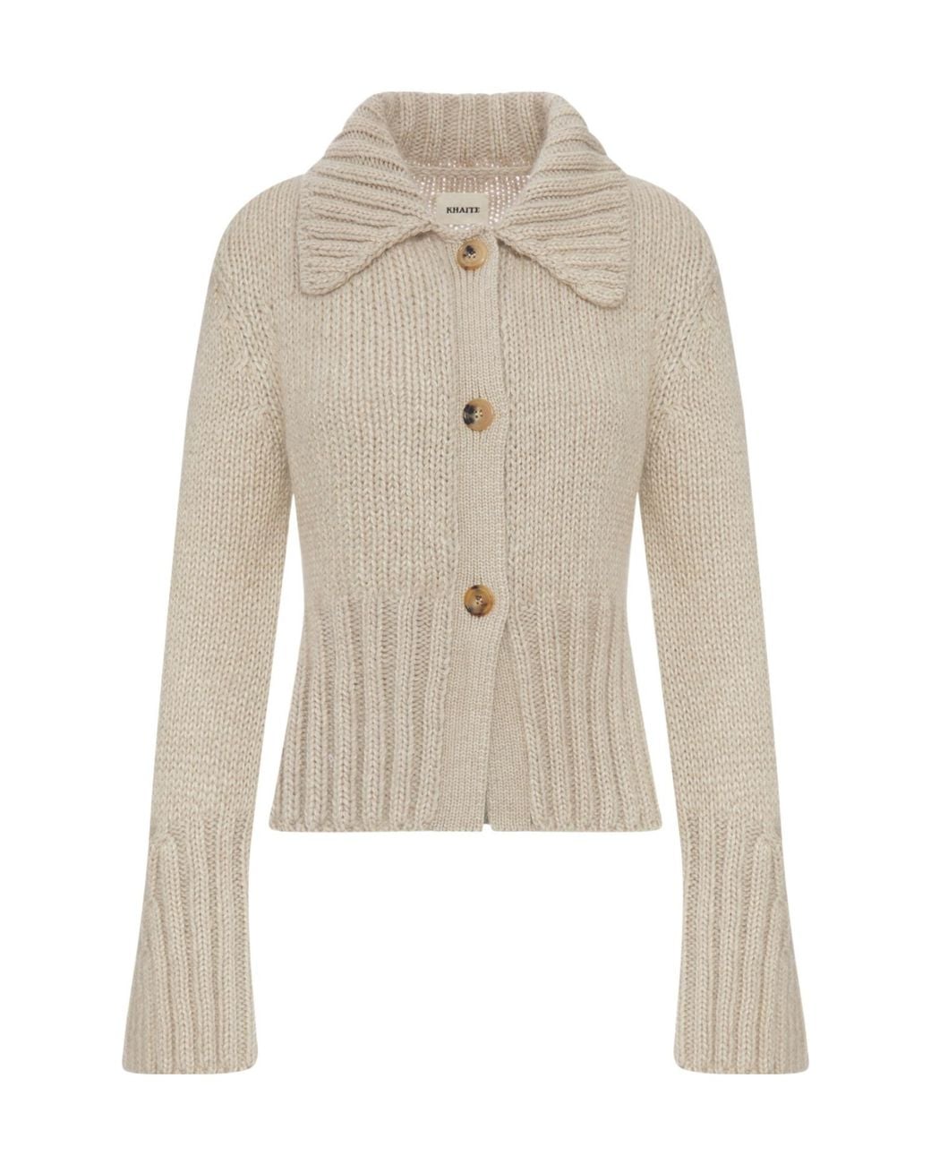 Khaite White Takeo Ribbed Cropped Cardigan