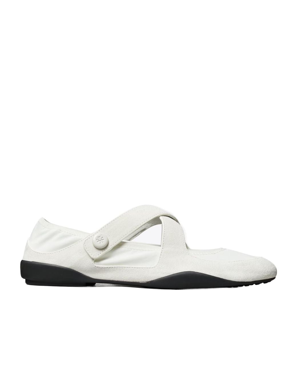 Tory Burch White Romy Mary Jane Flat Shoes