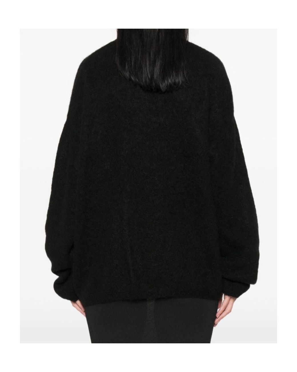 Frankie Shop Black Crew-Neck Oversized Sweater