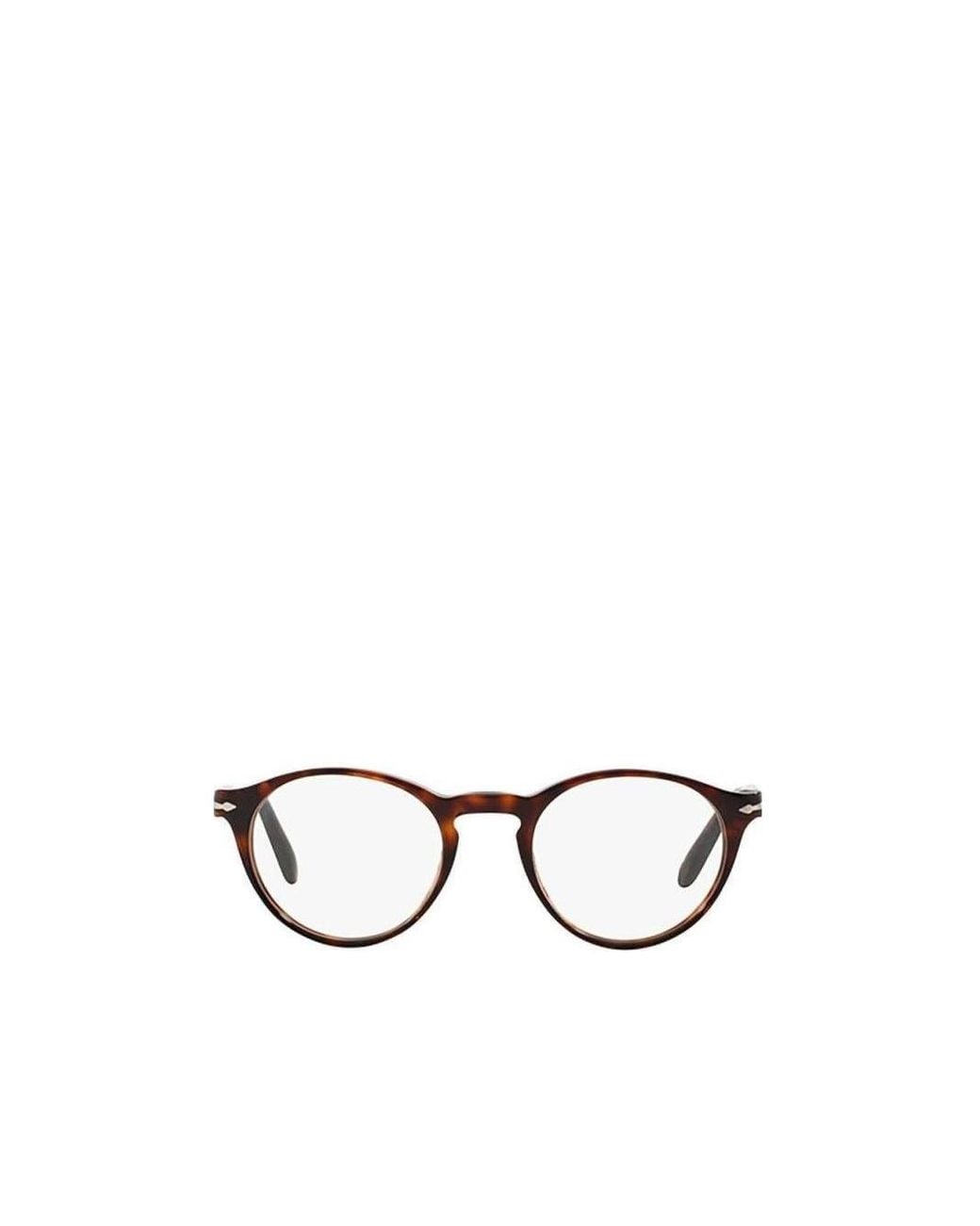Persol White Round Frame Glasses for men