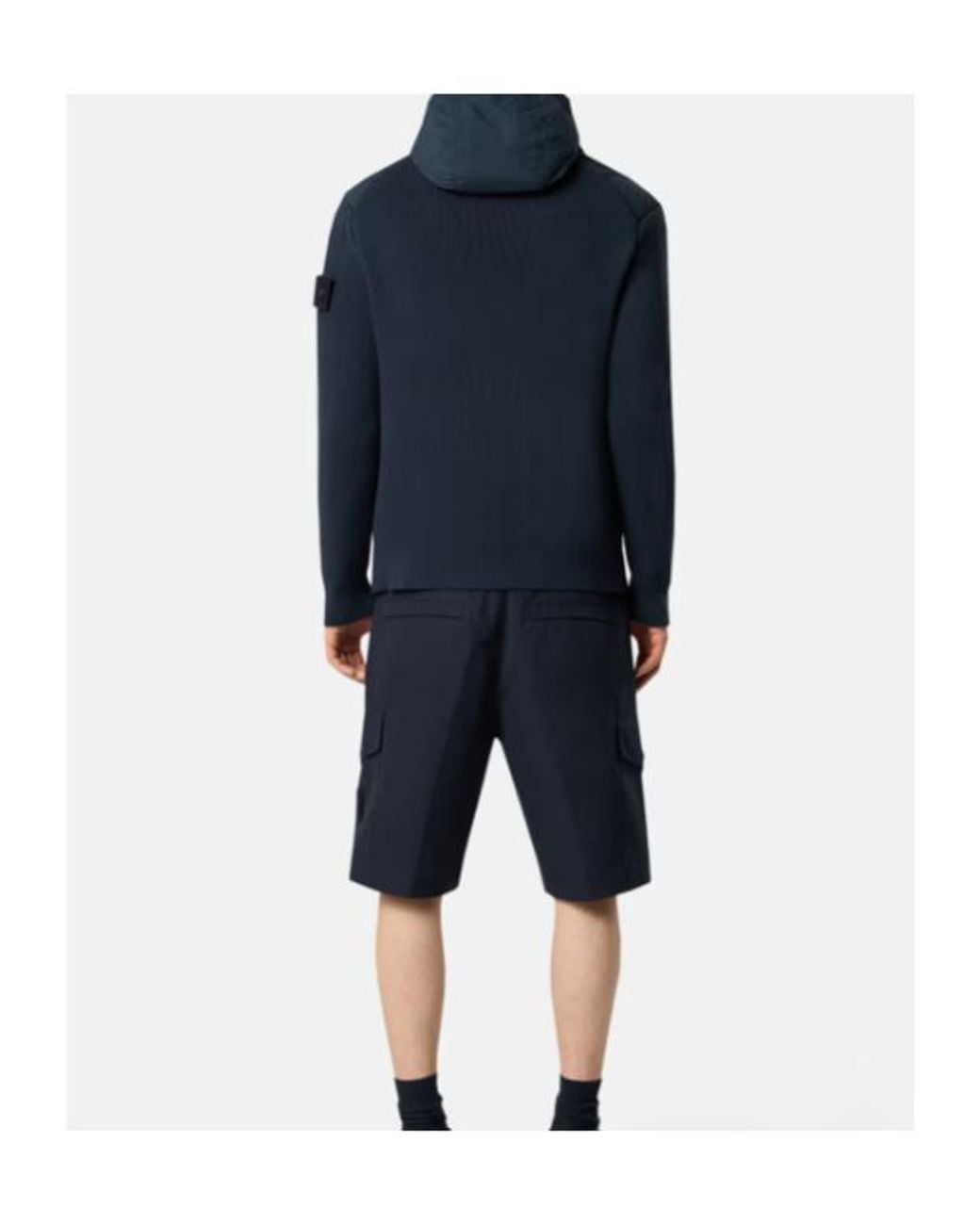 Stone Island Blue Hooded Jacket With Padding And Anti-Drop for men
