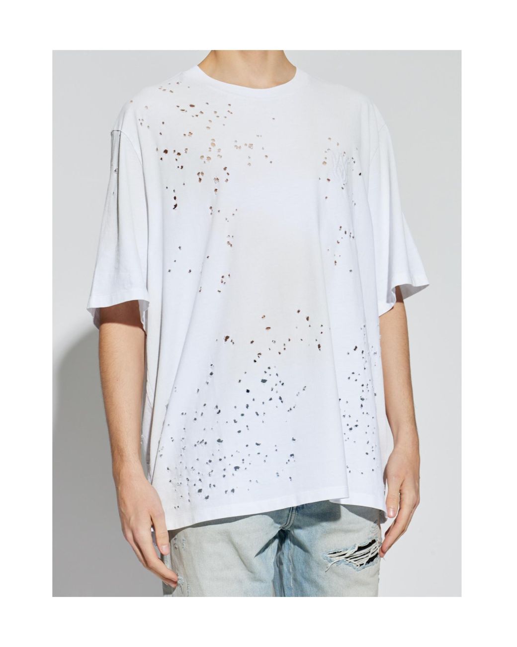 Amiri White Ma Shotgun Embroidered T-Shirt for men