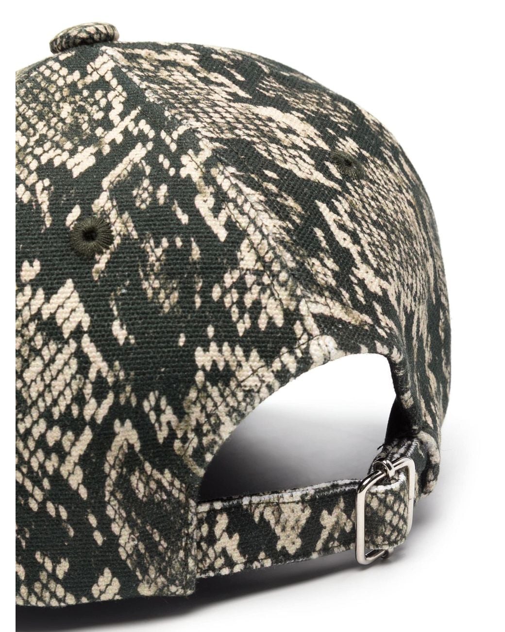 A.P.C. White Snake-Print Canvas Cap for men