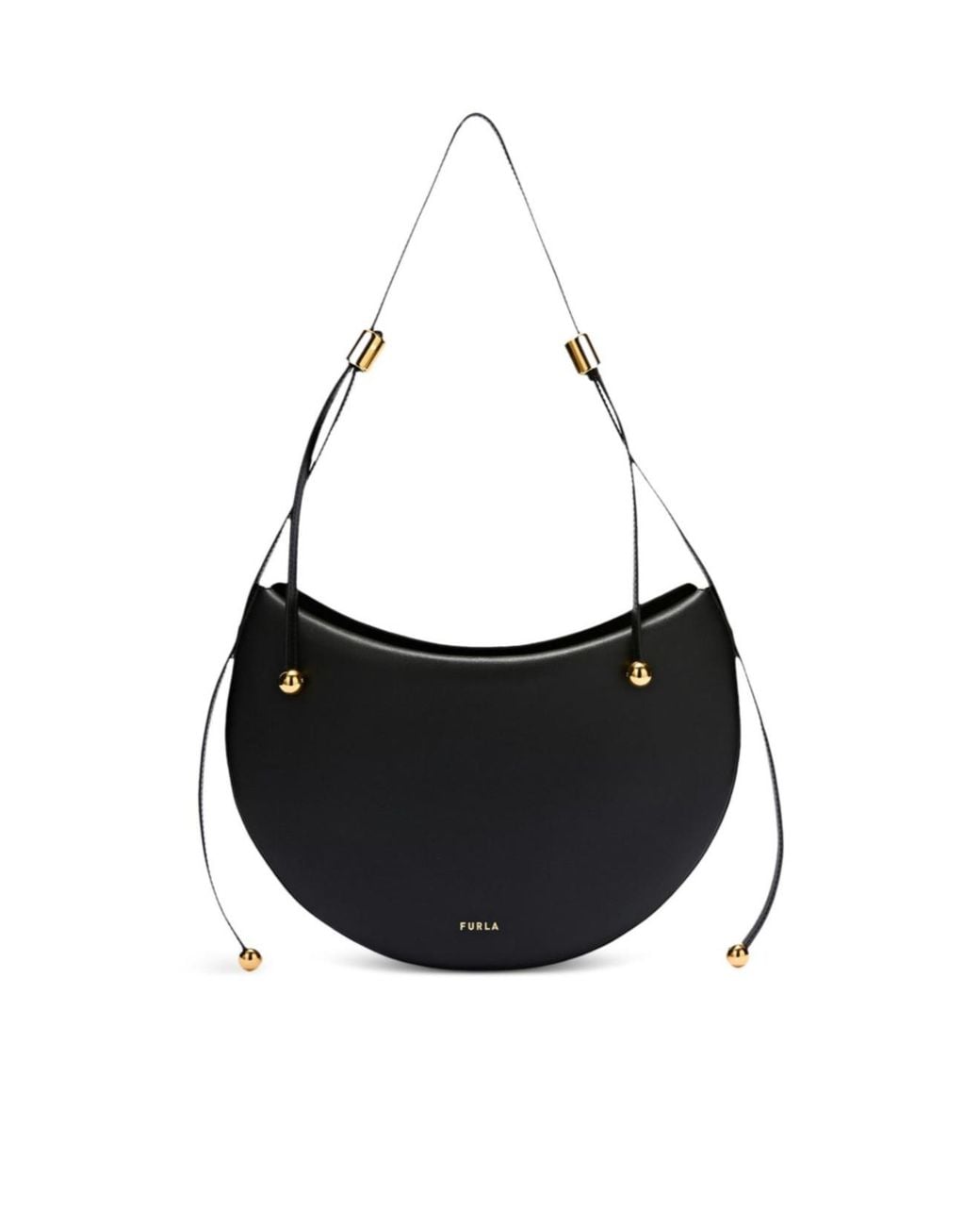Furla Black Letter Logo Shoulder Bag