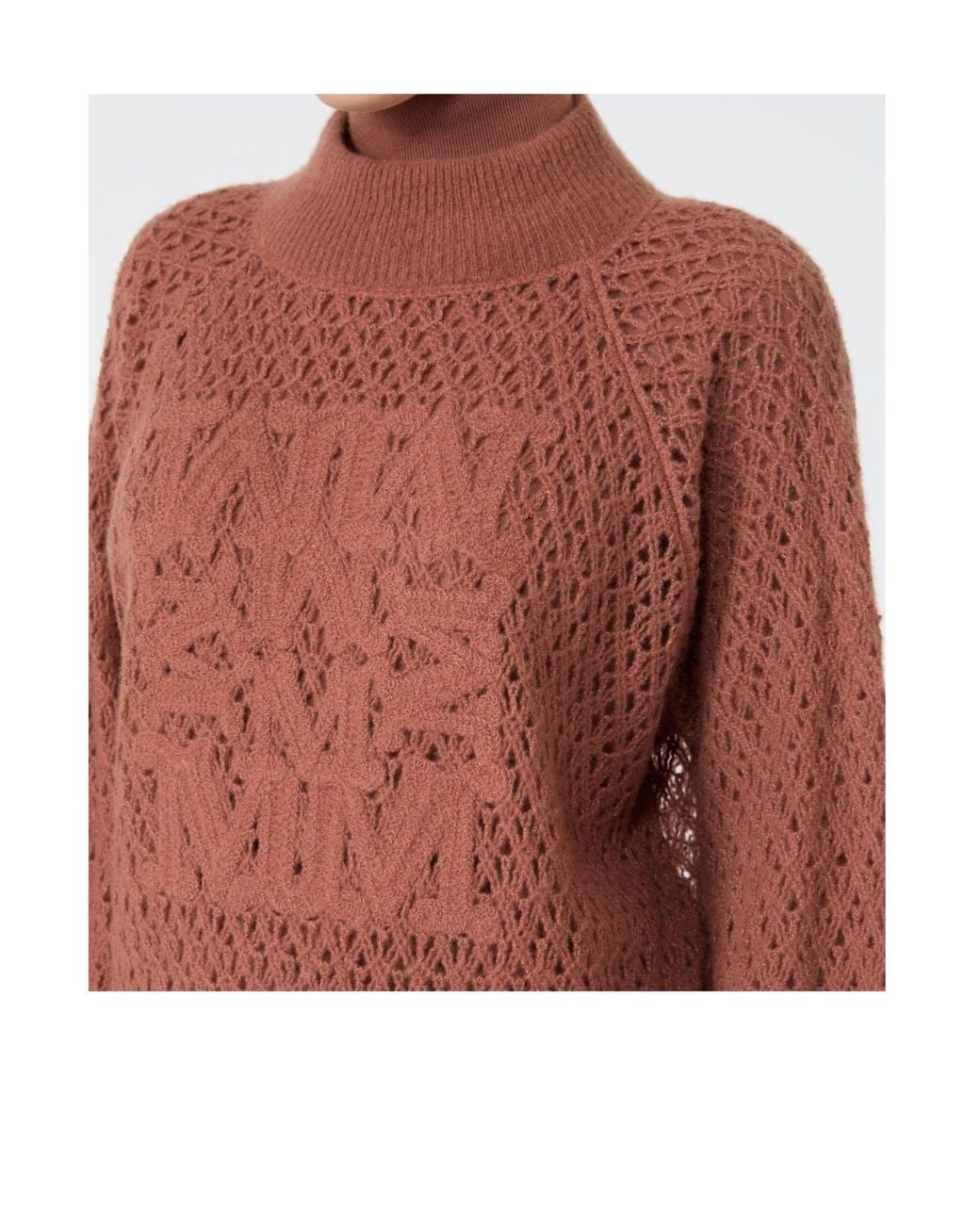 Max Mara Red Logo Detailed Knit Sweater