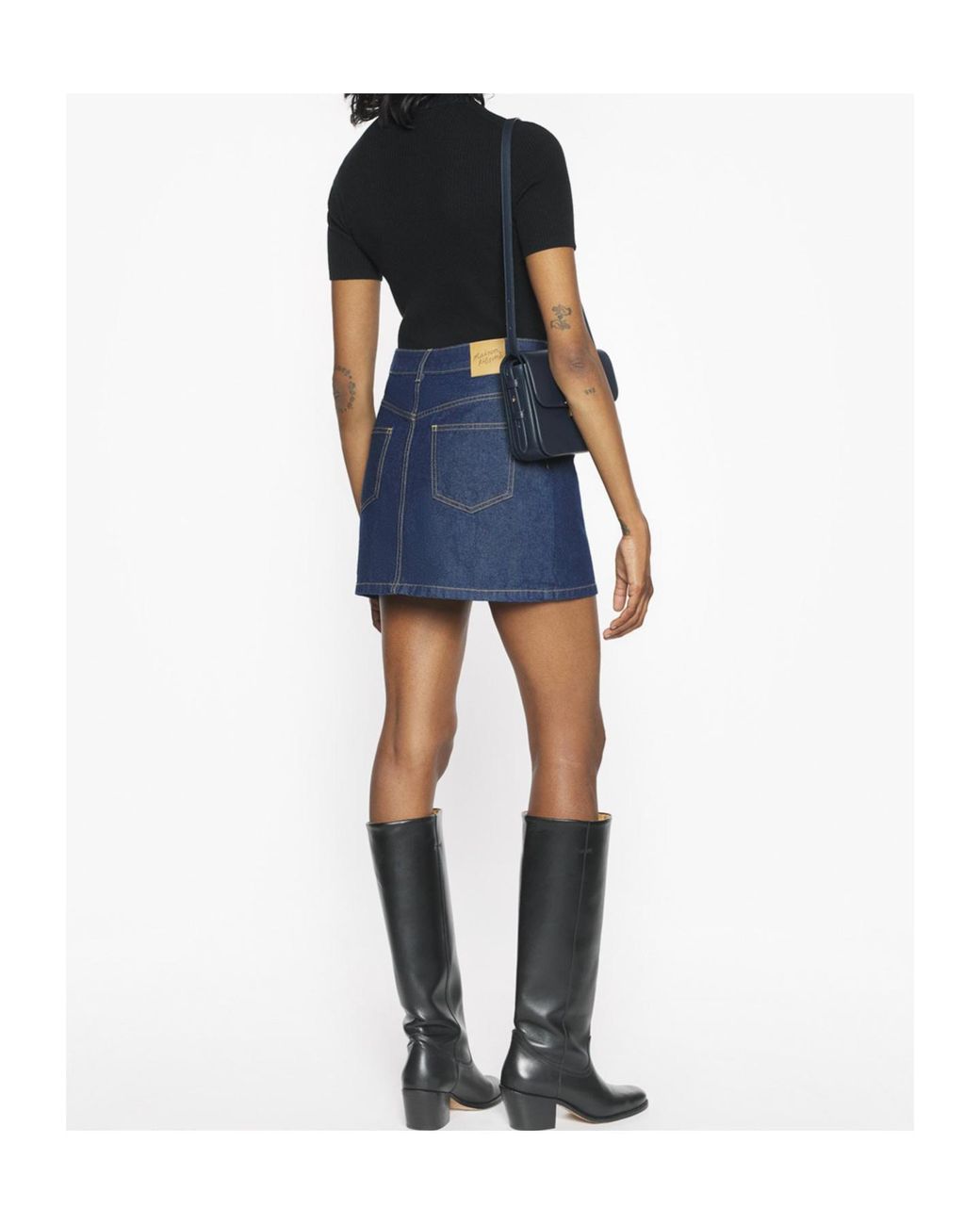 Maison Kitsuné Blue Maison Kitsuné A-Line Denim Skirt