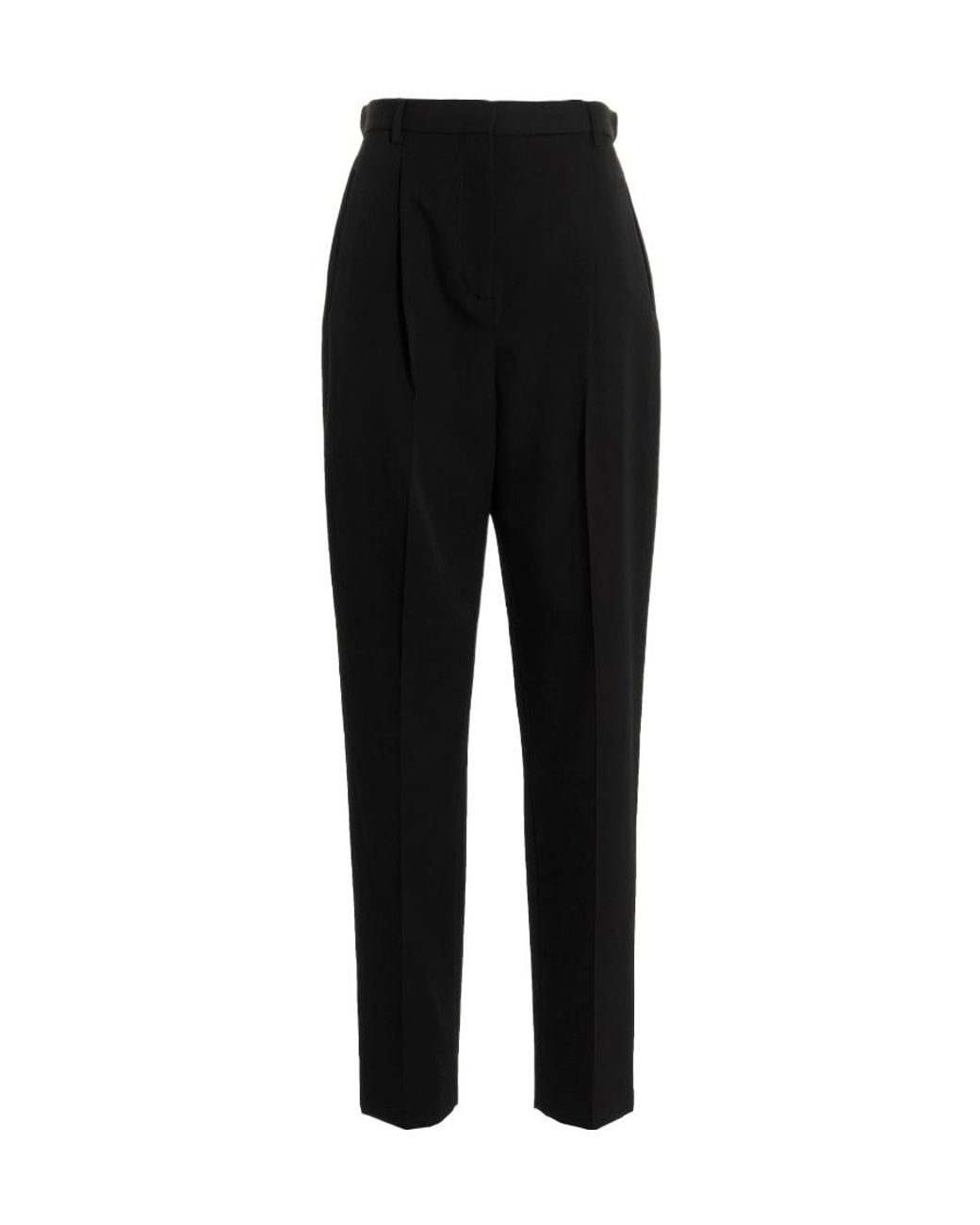 Tory Burch Black Straight-Leg Mid-Rise Pants