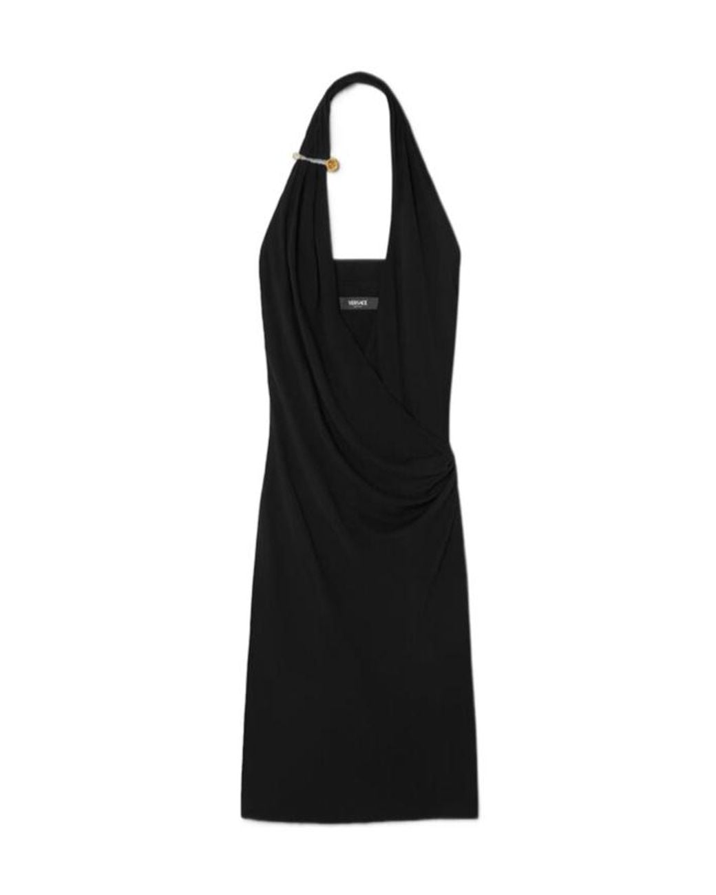 Versace Black Halterneck Midi Dress