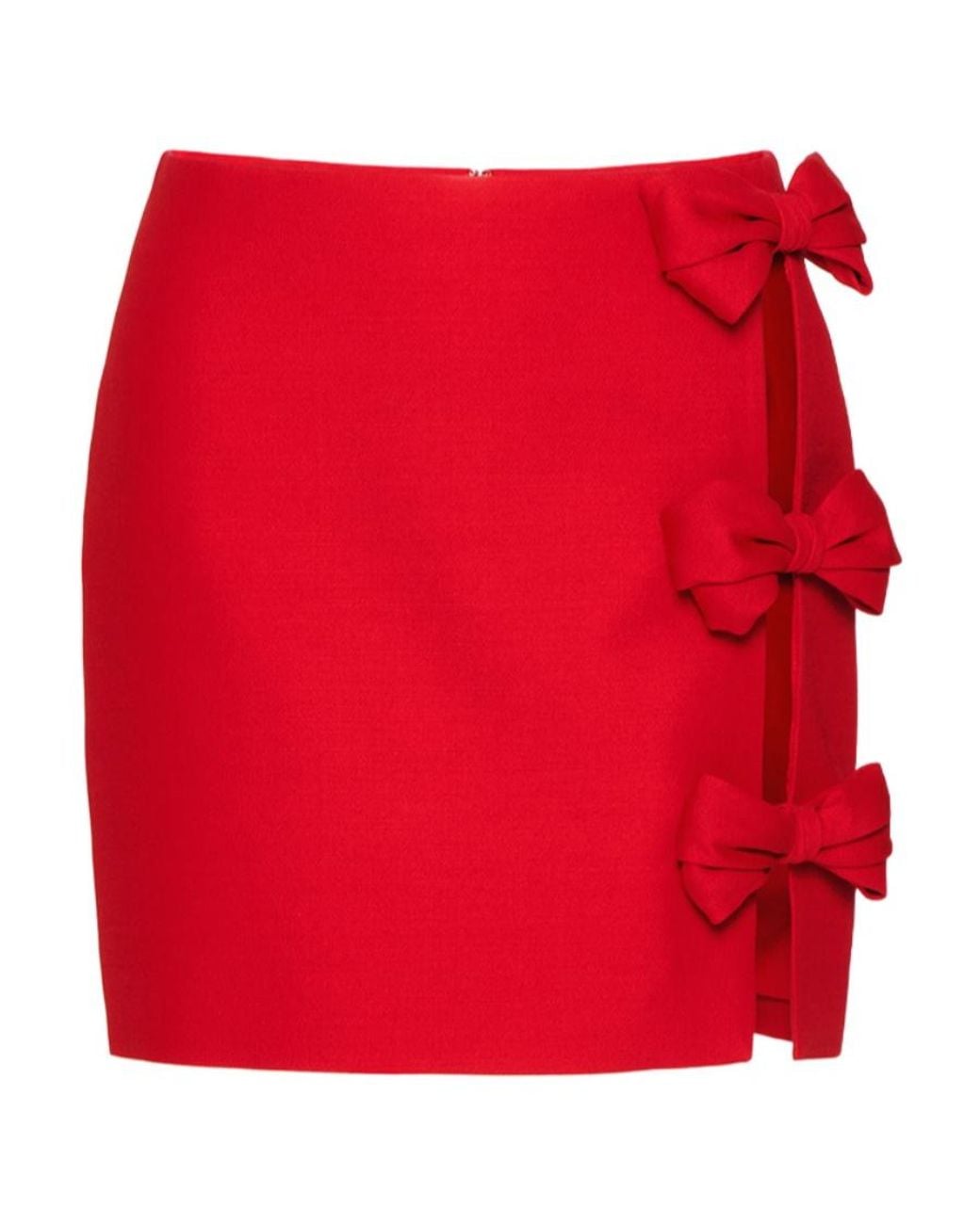 Valentino Red Bow Detailed Mini Skirt