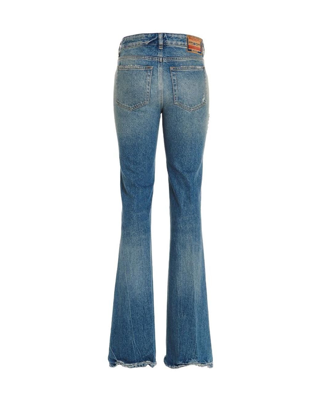 DIESEL Blue Logo Patch Flared Jeans