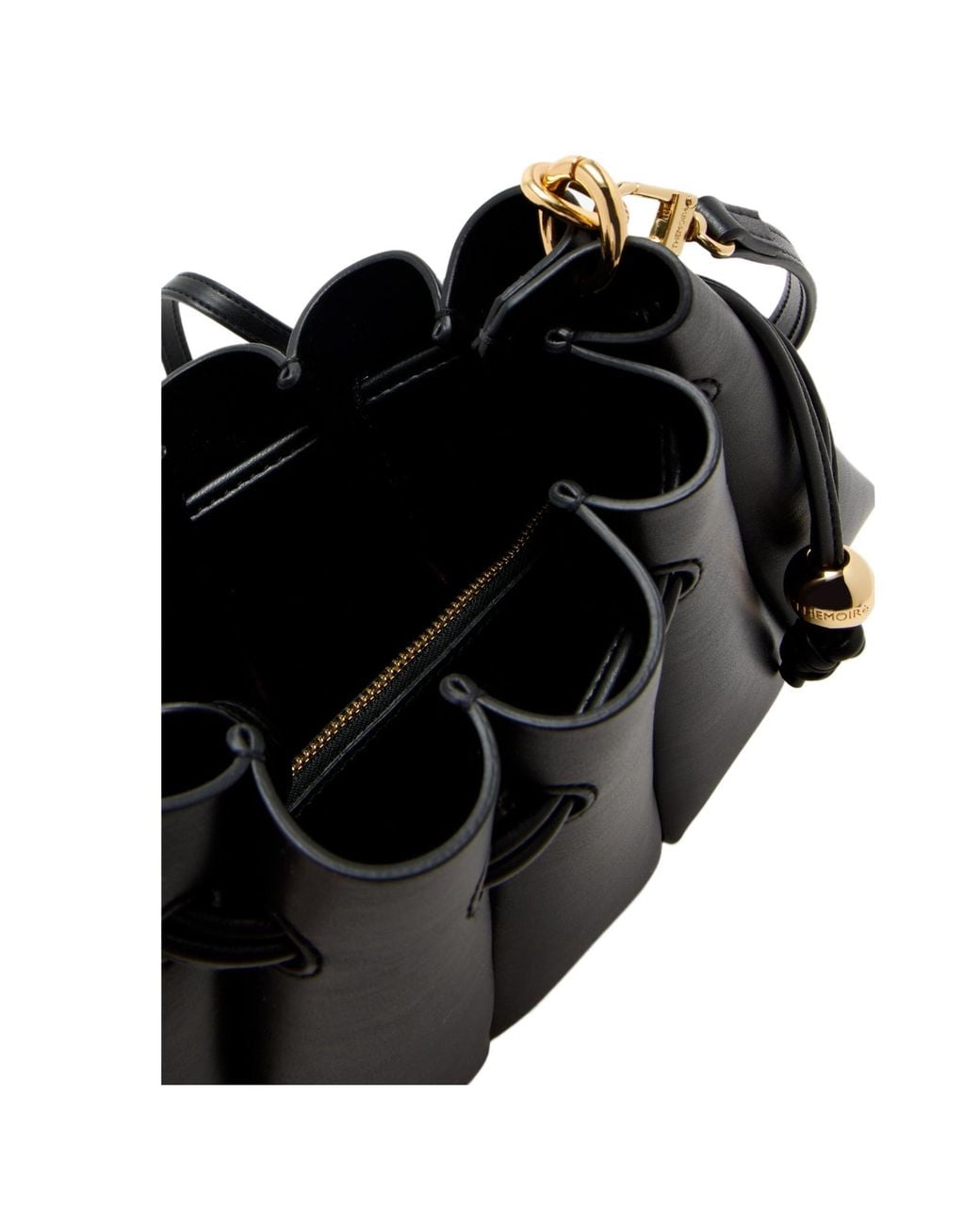 THEMOIRÈ Black Dafne Drawstring Shoulder Bag