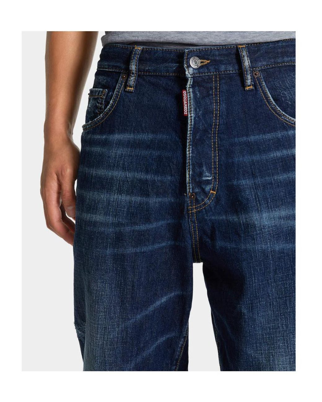DSquared² Blue Be Cool Be Nice Wash Loose Jeans for men
