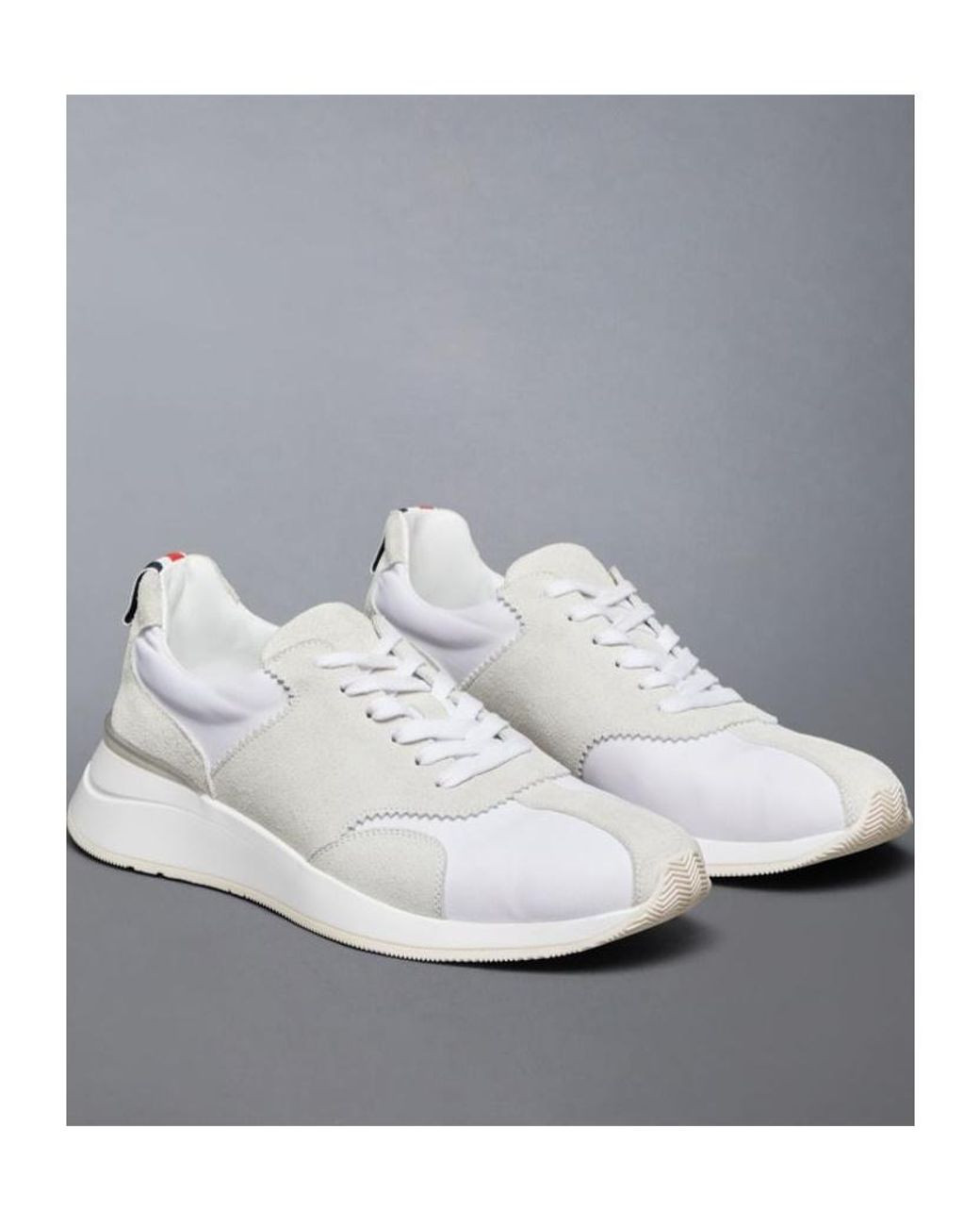 Thom Browne White Sprinter Panelled Sneakers for men