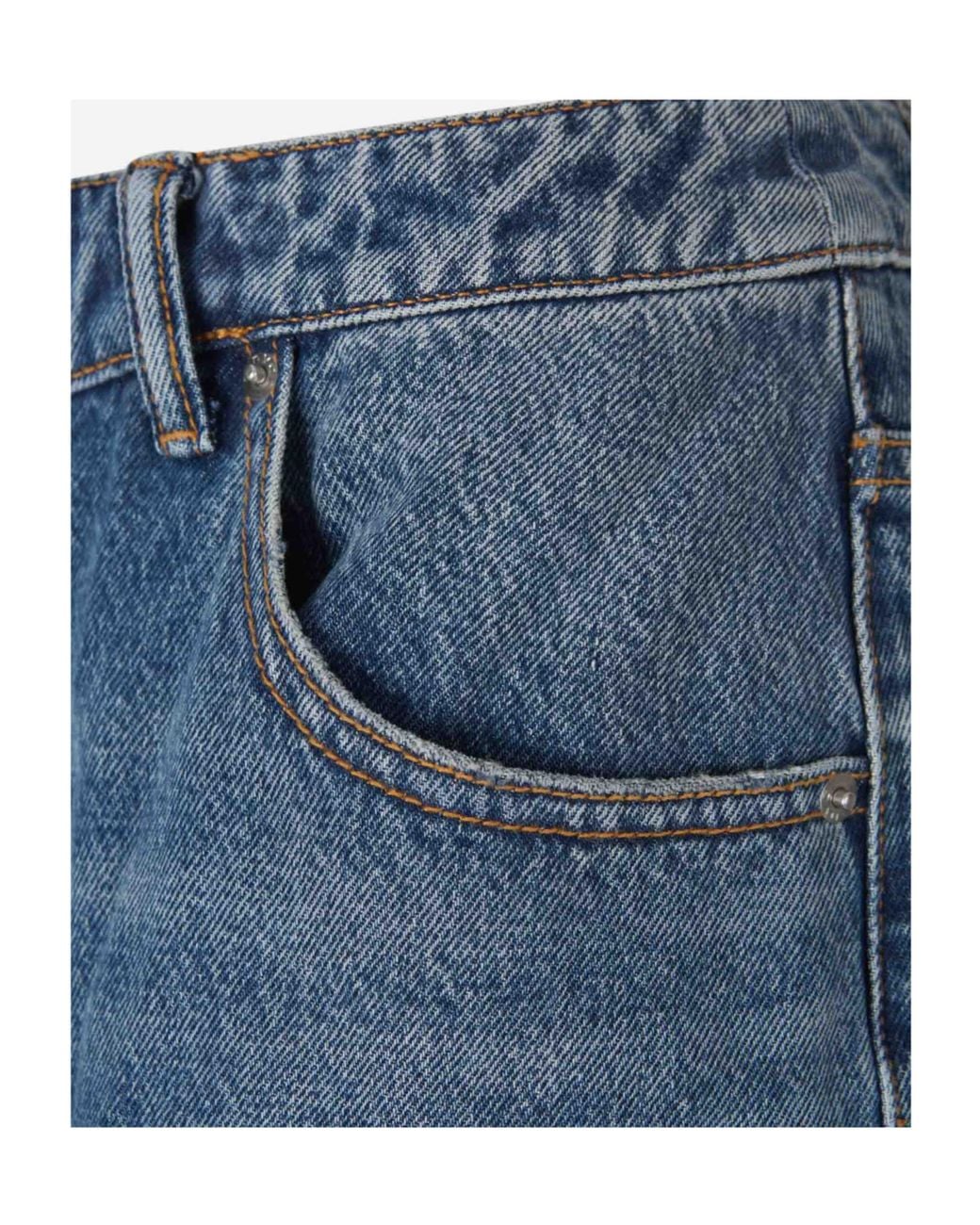 Alexander Wang Blue Asymmetrical Lace-Detailed Jeans