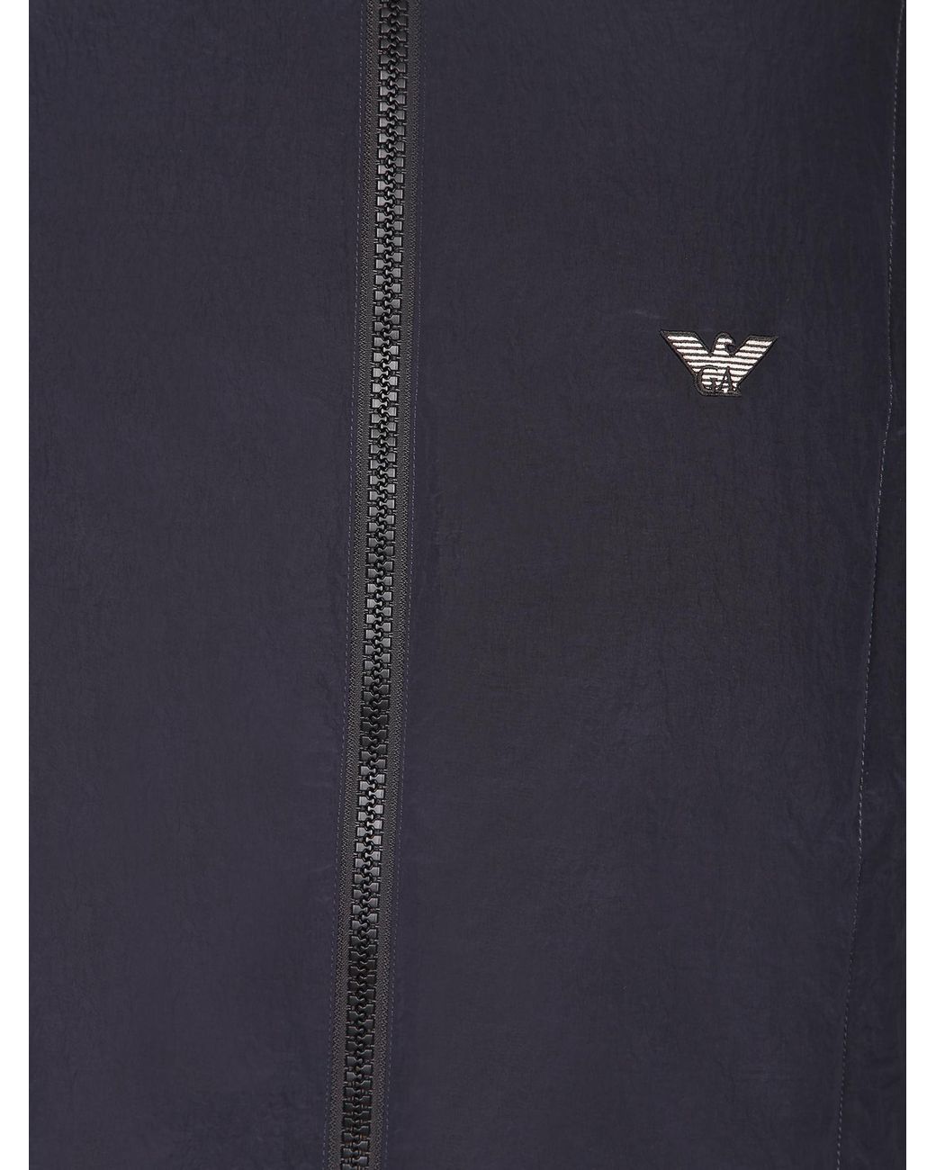 Emporio Armani Blue Hooded Zip-Up Down Jacket for men