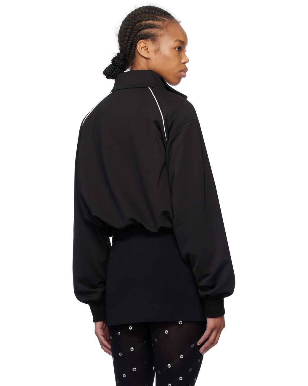 we11done Black Embroidery Stand-Neck Jacket