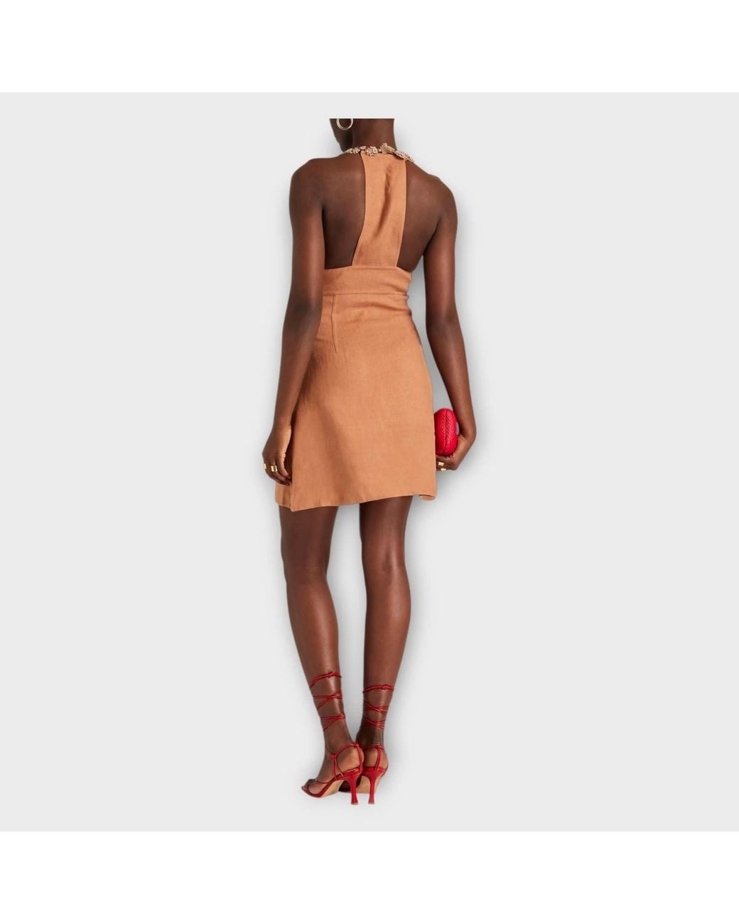 Valentino Brown Sleeveless Dress