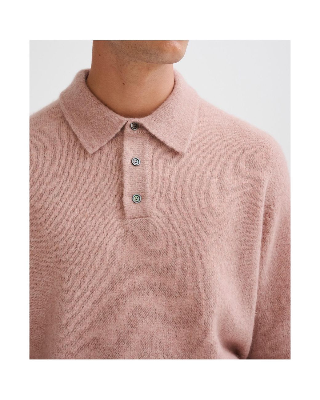 Roberto Collina Pink Long-Sleeve Polo Shirt for men