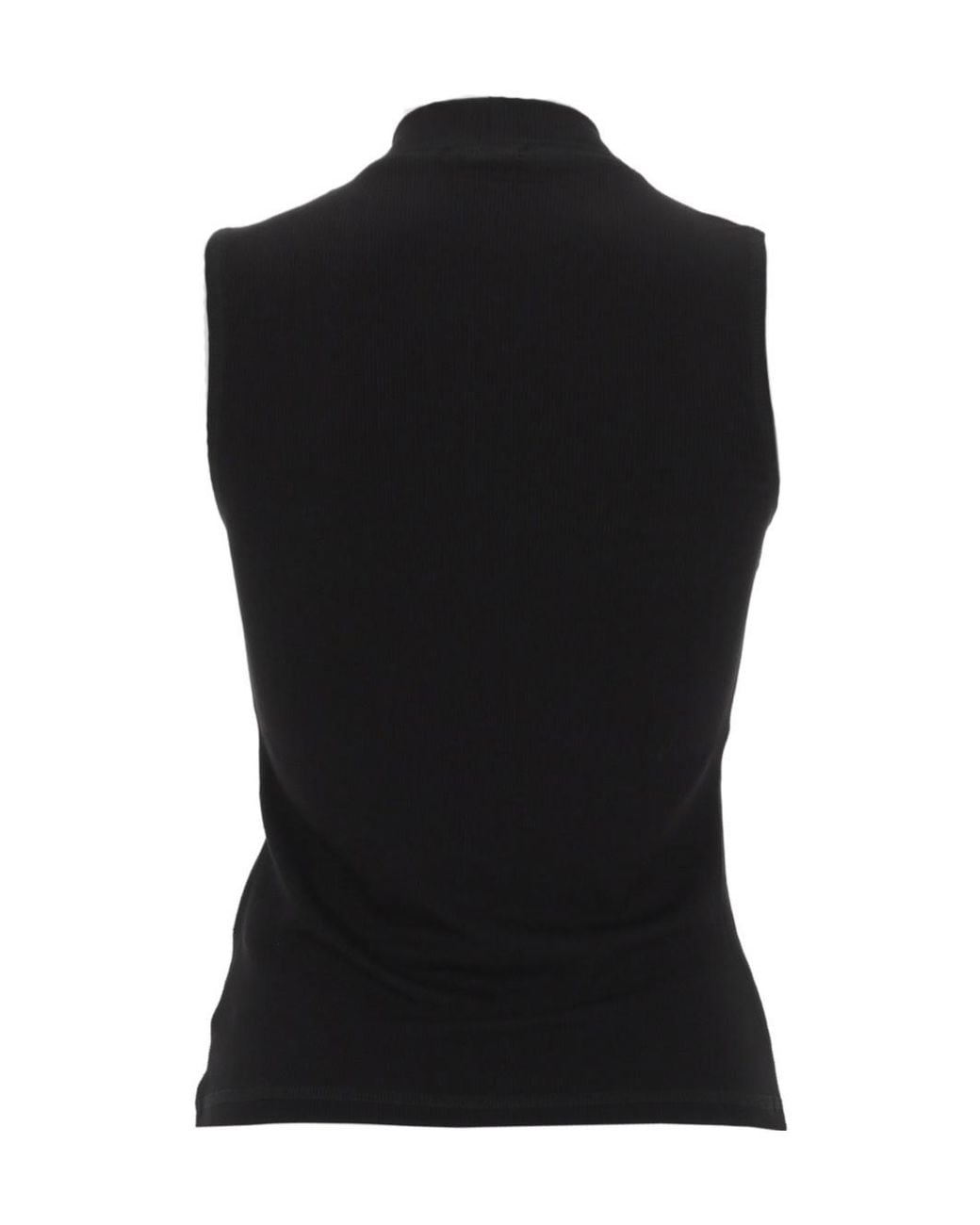 DIESEL Black Mock Neck Ribbed Tank Top