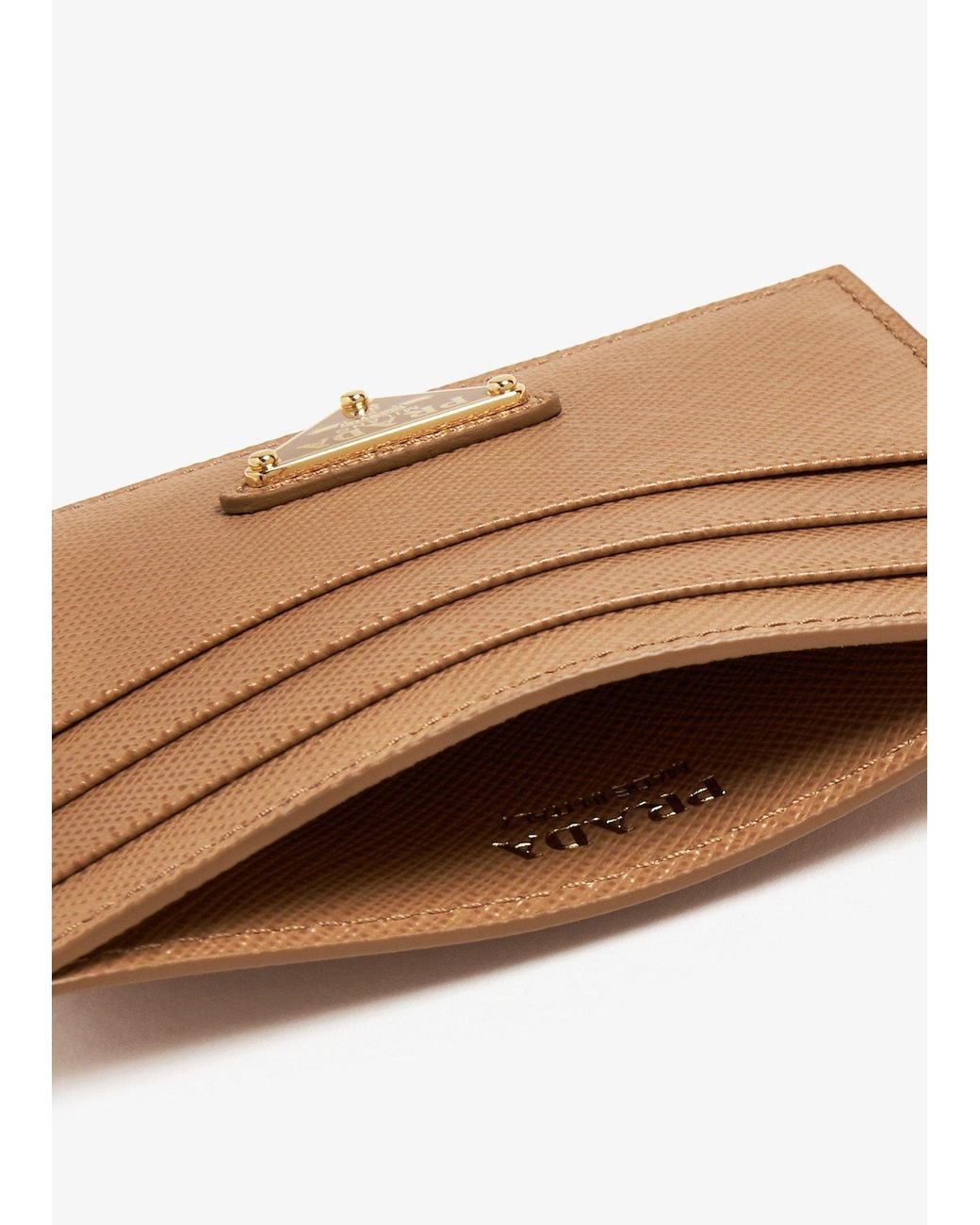 Prada Brown Saffiano Leather Card Holder
