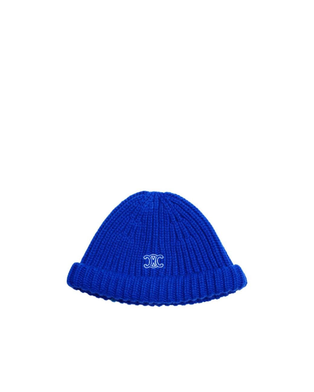 Céline Blue Ribbed Cashmere Bucket