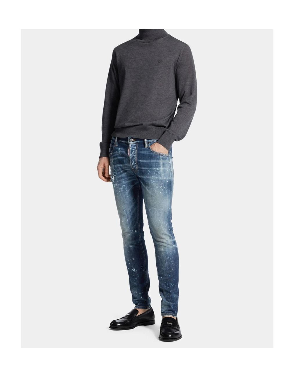 DSquared² Blue Belt Loop Jeans for men