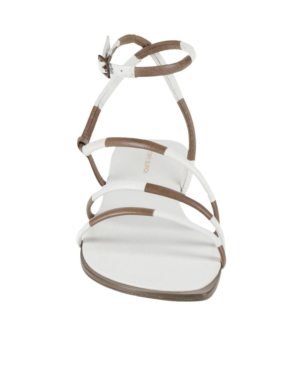 Tory Burch White Two-Tone Leather Sandals