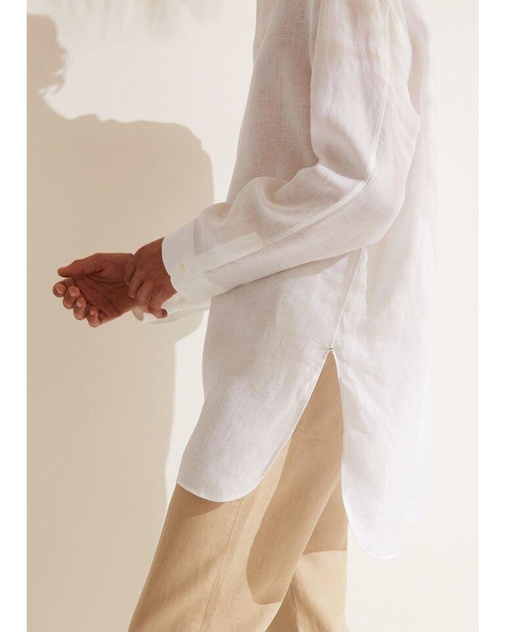 Loro Piana White Slub-Texture Linen Shirt for men