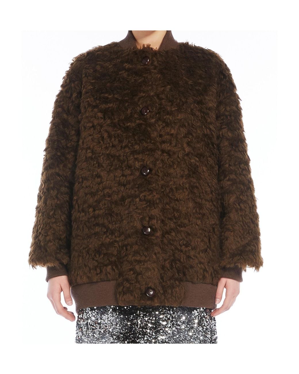 Weekend by Maxmara Brown Teddy Bomber Jacket
