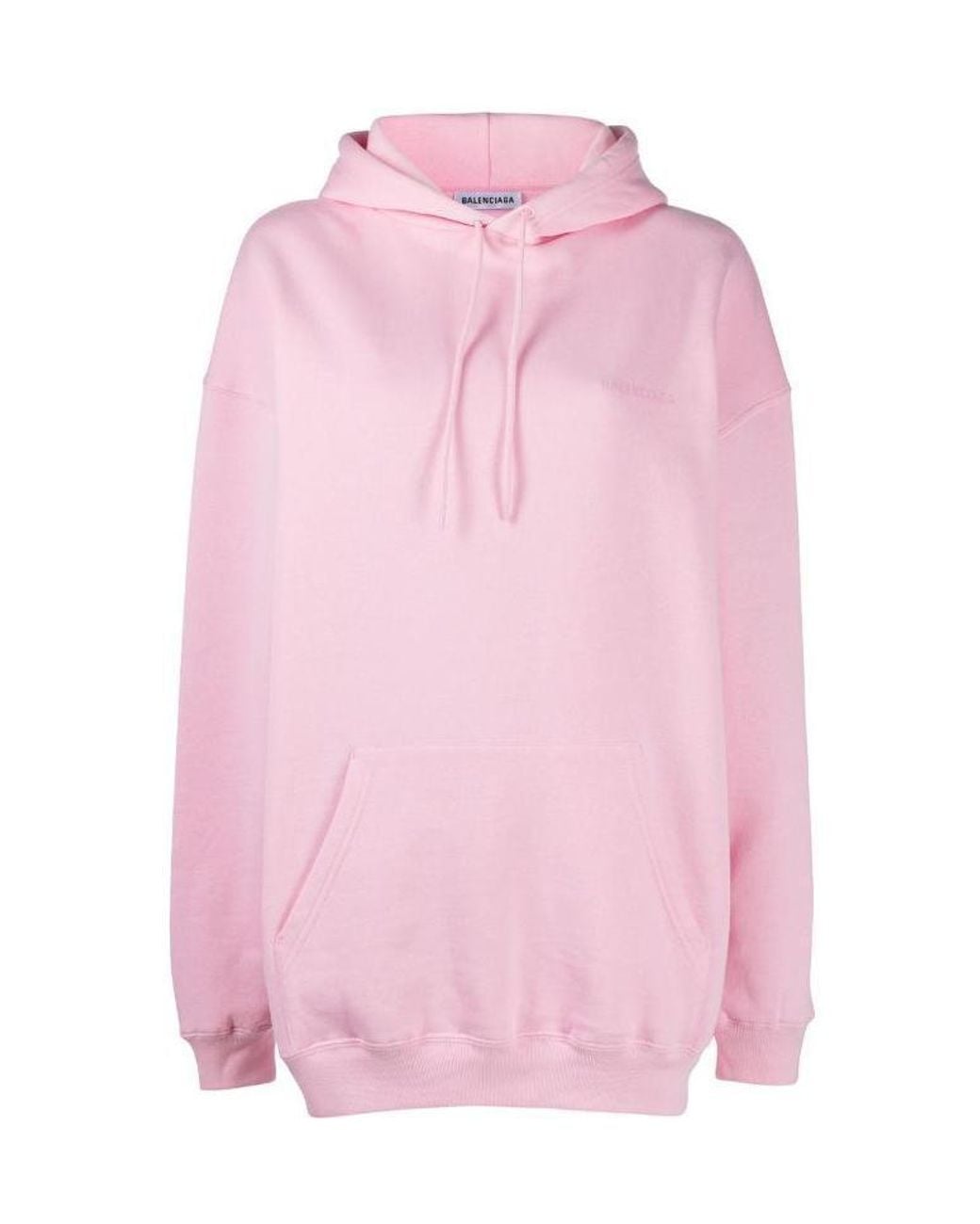 Balenciaga Pink Logo Printed Oversize Hoodie